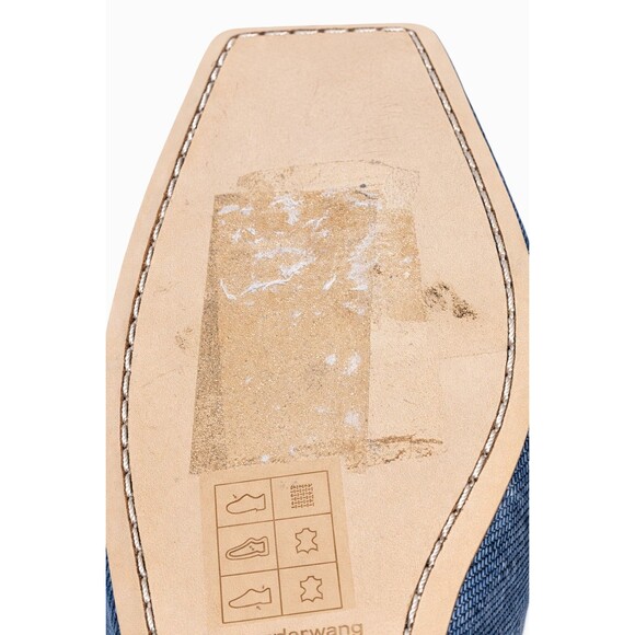 Alexander Wang Billie Flat Womens Size 9 Square Toe Ballet Shoes Indigo Denim - Picture 14 of 16